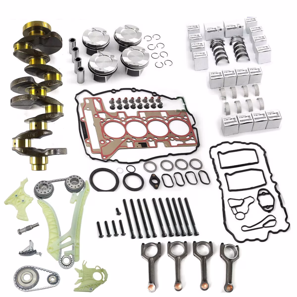 N20 Engine Overhaul Rebuild Kit & Crankshaft & Con Rods Timing Kit For BMW 125i 220i 228i 320i 328i 420i 428i 520i 528i 2.0L